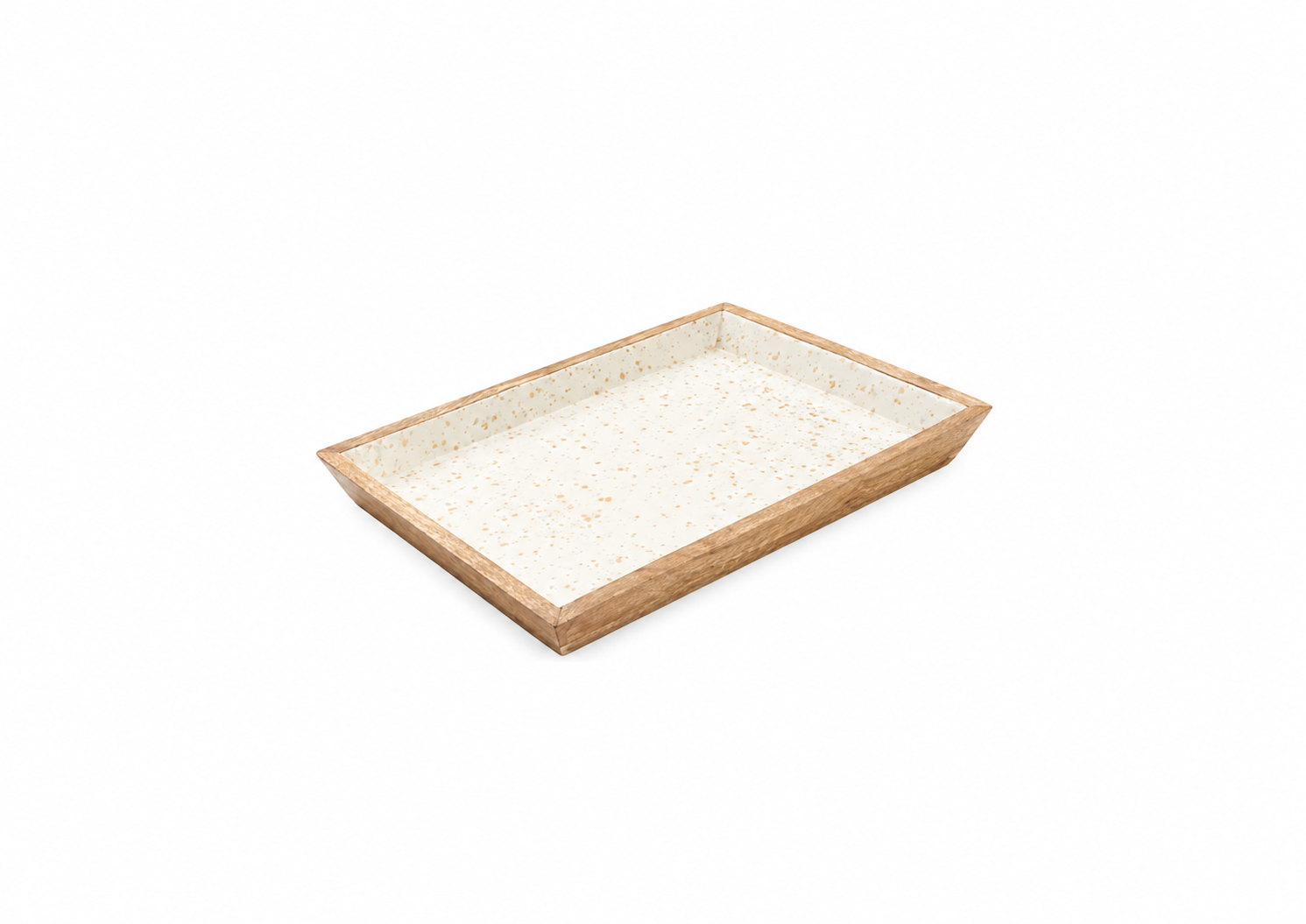 Plateau rechthoekig mangohout L