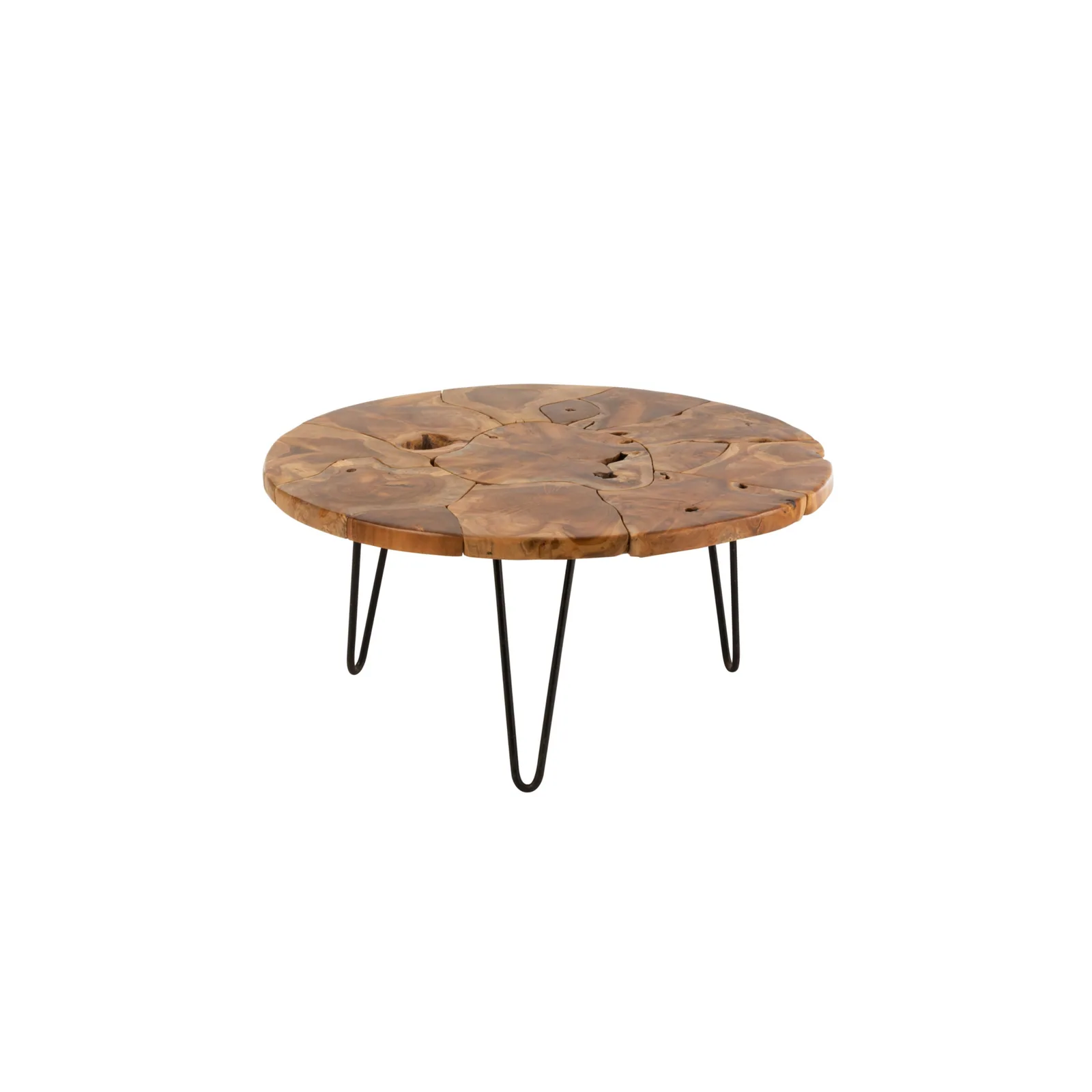 Salontafel Samuel Rond Teak Hout Bruin